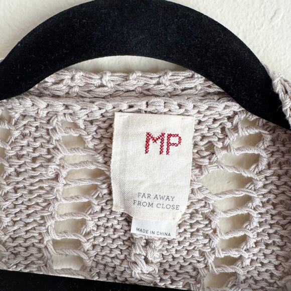 Anthropologie Far Away From Close Brown Open Knit Open Front Boho Cardigan - MP - Picture 3 of 6